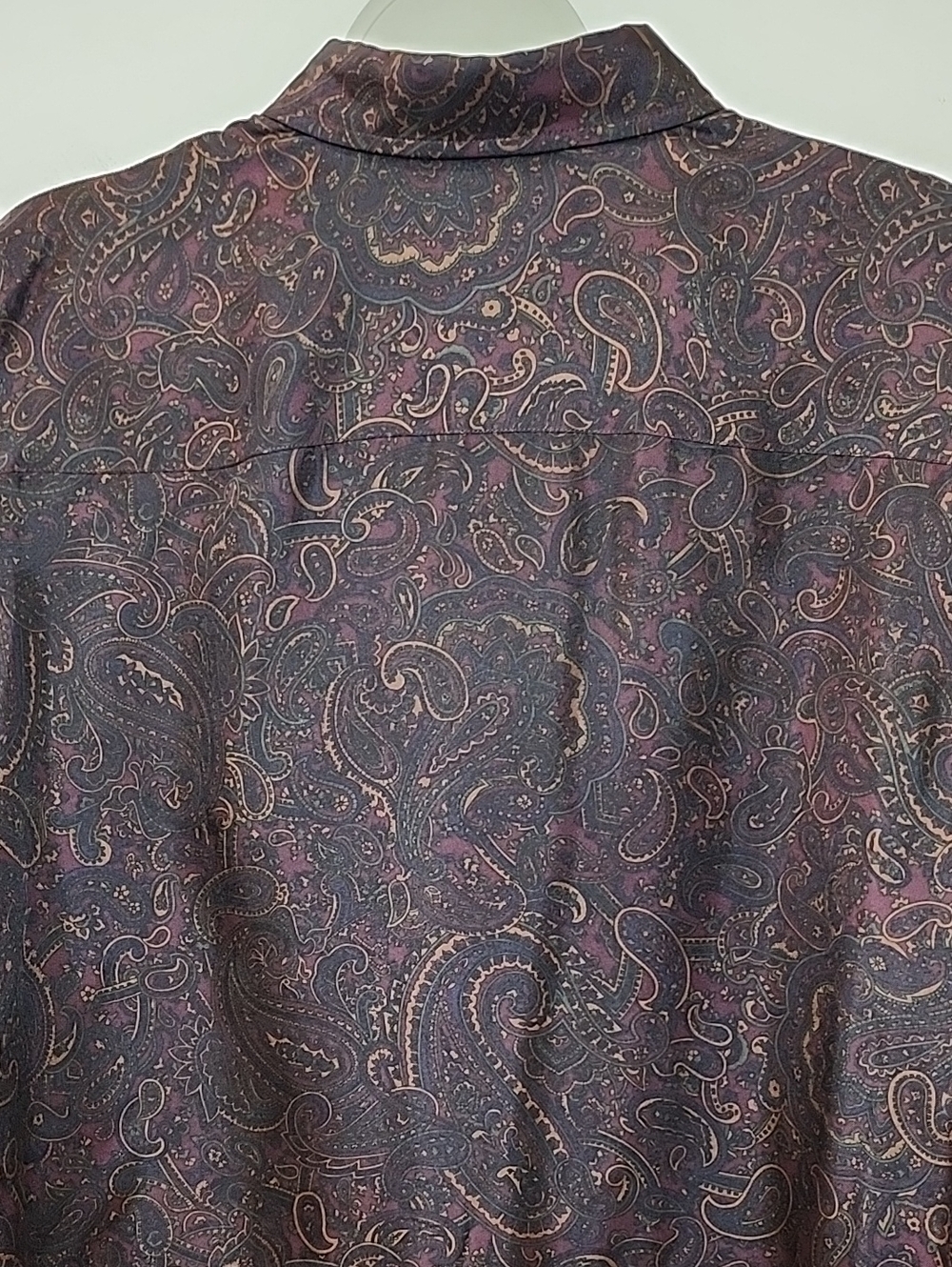 Ralph Lauren Women's 100 % Silk formal blouse paisley print  ruffle front Size L - Picture 11 of 16